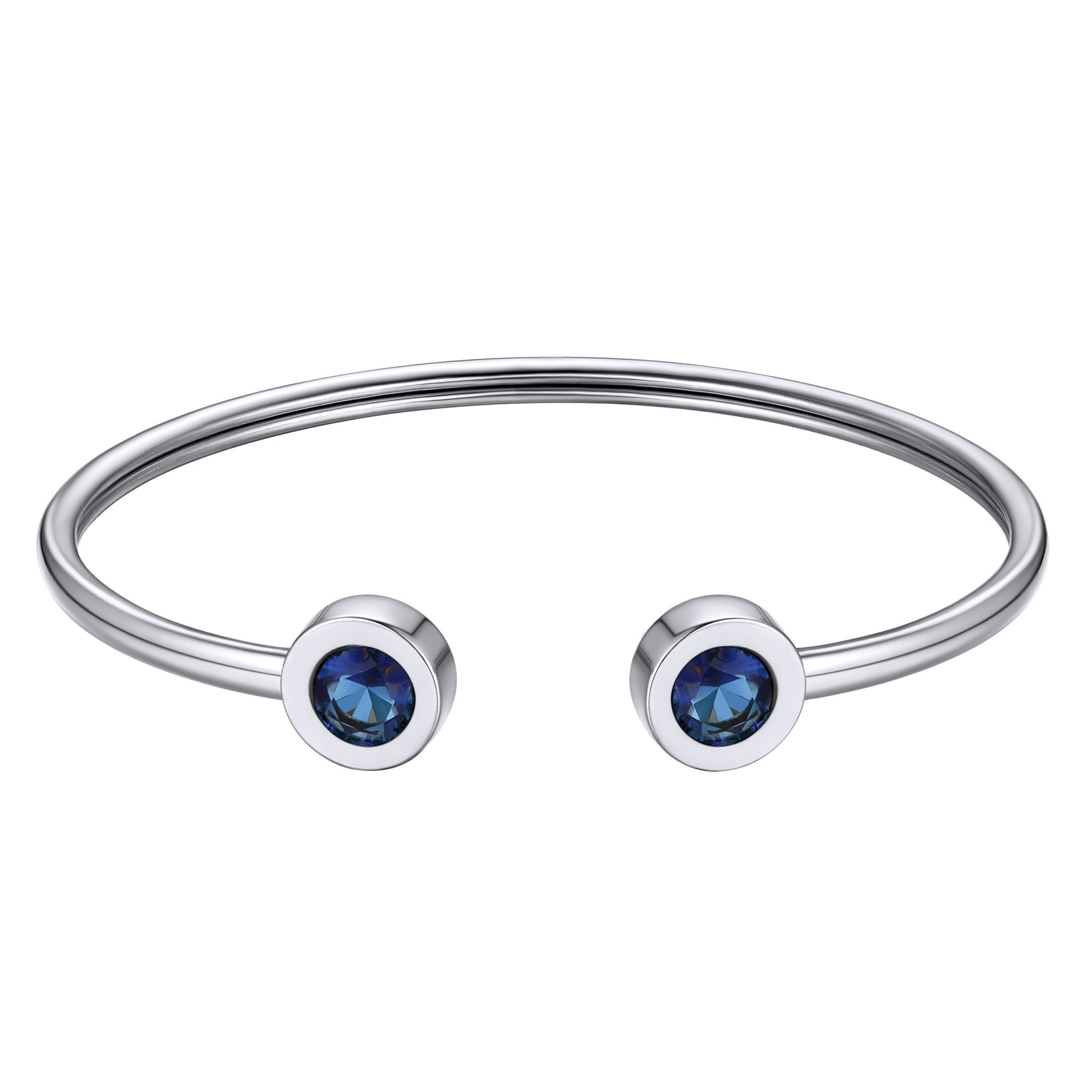 Birthstones Bracelet for Women Cuff Bangle with Twelve Months Crystal SEP