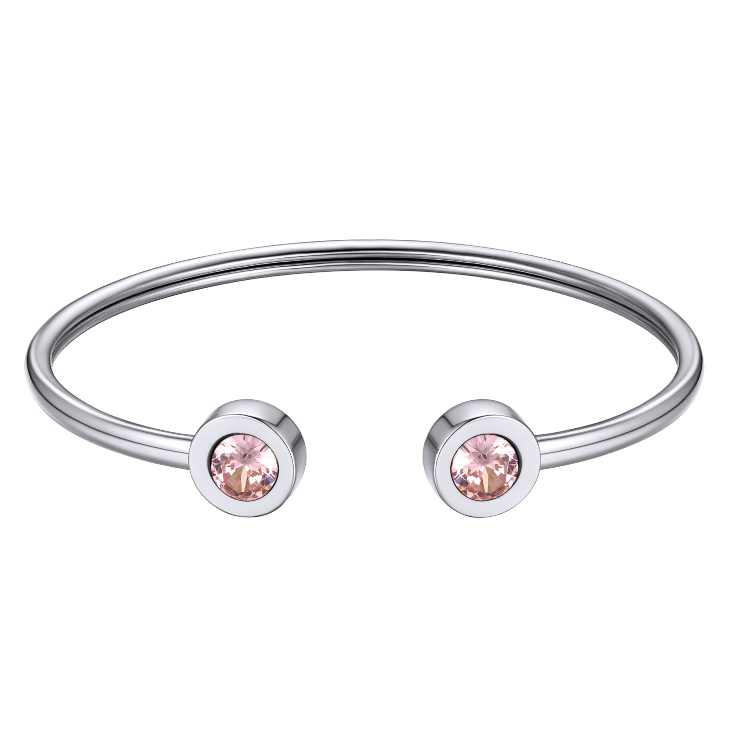 Birthstones Bracelet for Women Cuff Bangle with Twelve Months Crystal OCT