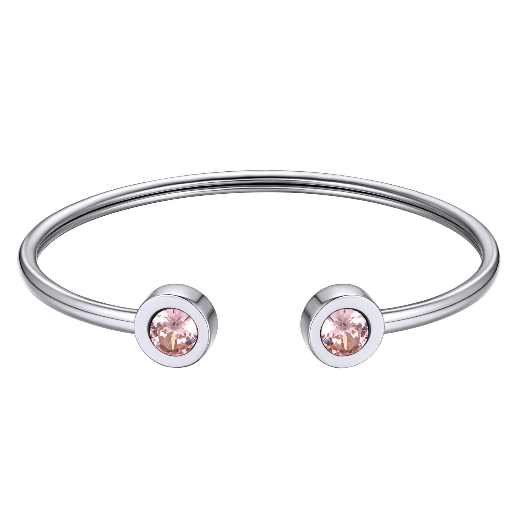 Birthstones Bracelet for Women Cuff Bangle with Twelve Months Crystal OCT