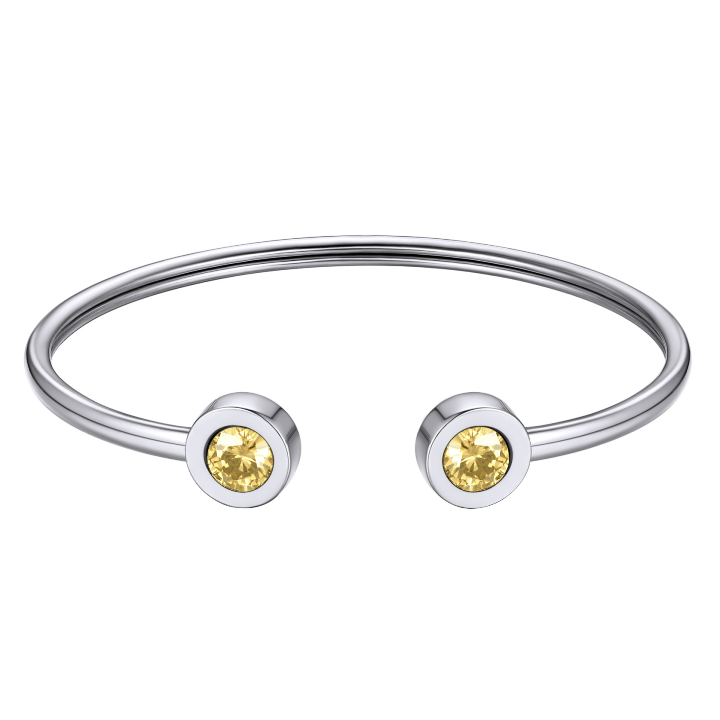 Birthstones Bracelet for Women Cuff Bangle with Twelve Months Crystal NOV
