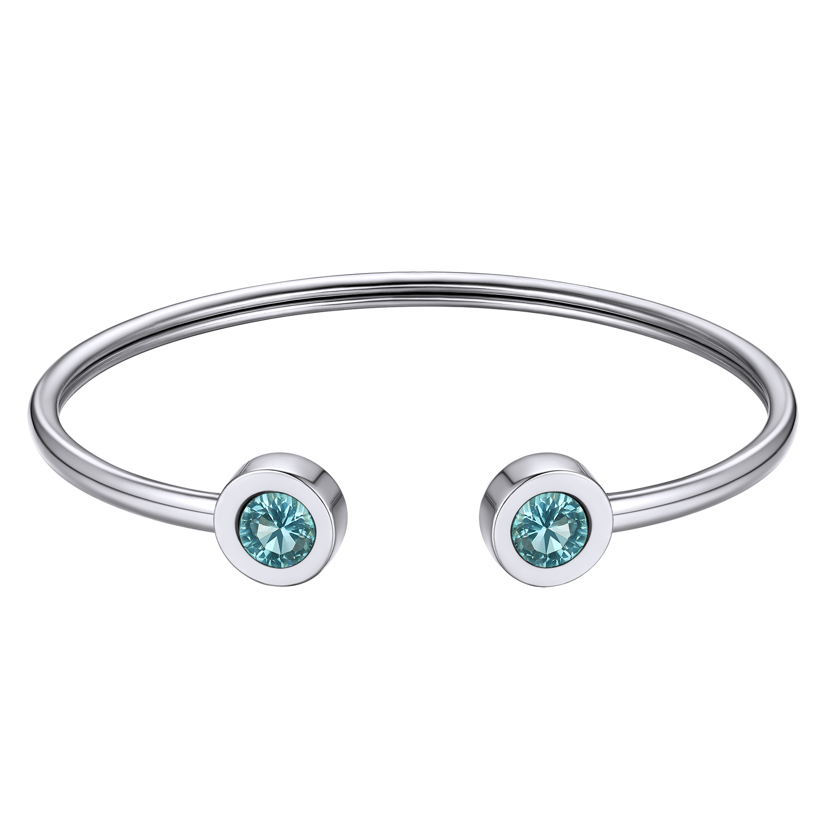 DEC Birthstones Bracelet for Women Cuff Bangle with Twelve Months Crystal