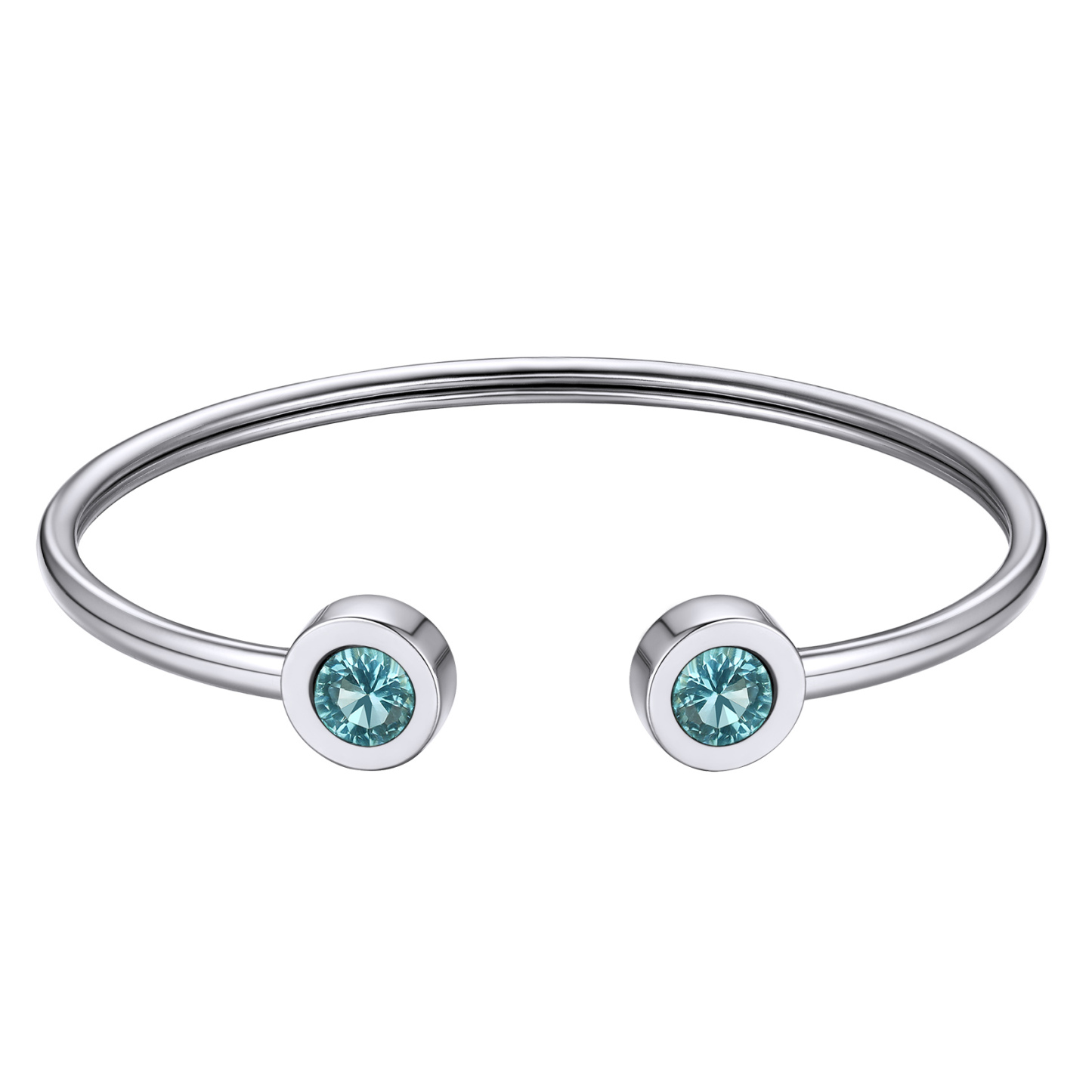 DEC Birthstones Bracelet for Women Cuff Bangle with Twelve Months Crystal
