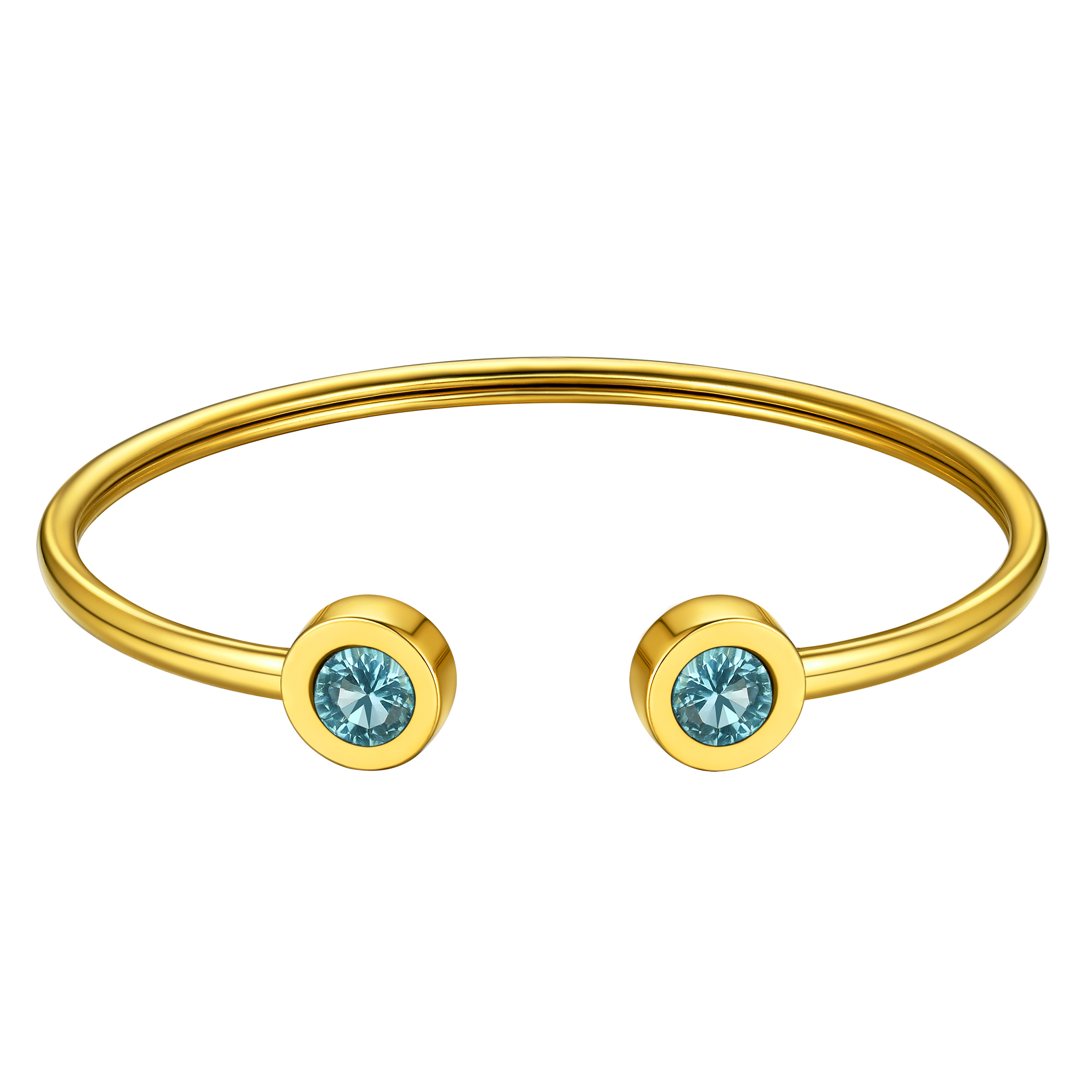 DEC Birthstones Bracelet for Women Cuff Bangle with Twelve Months Crystal