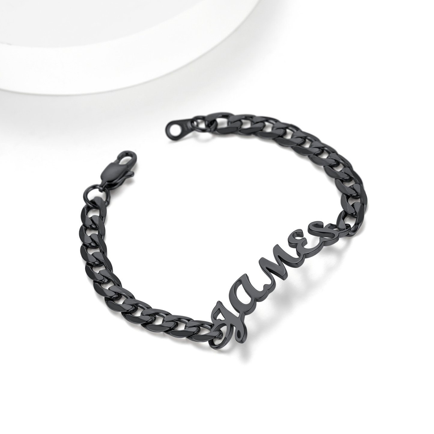 Custom Name Cuban Chain Bracelet for Men occasion black
