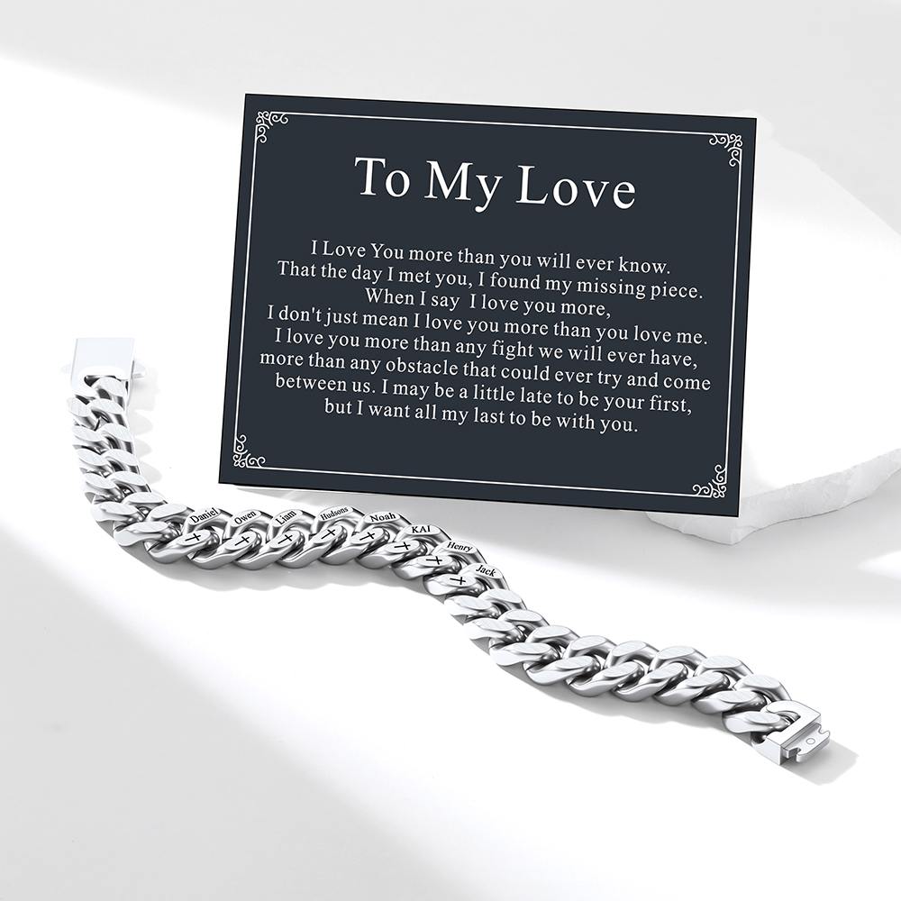 Custom Multi-Name Cuban Link Bracelet 12MM father's day gift