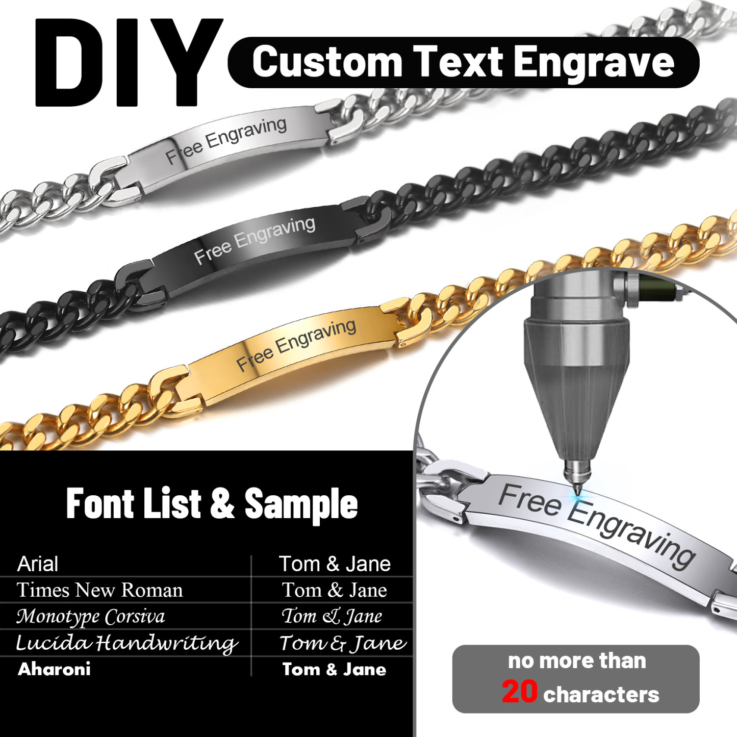 Custom Name Hip Hop Necklace with Cuban Chain for Women diy