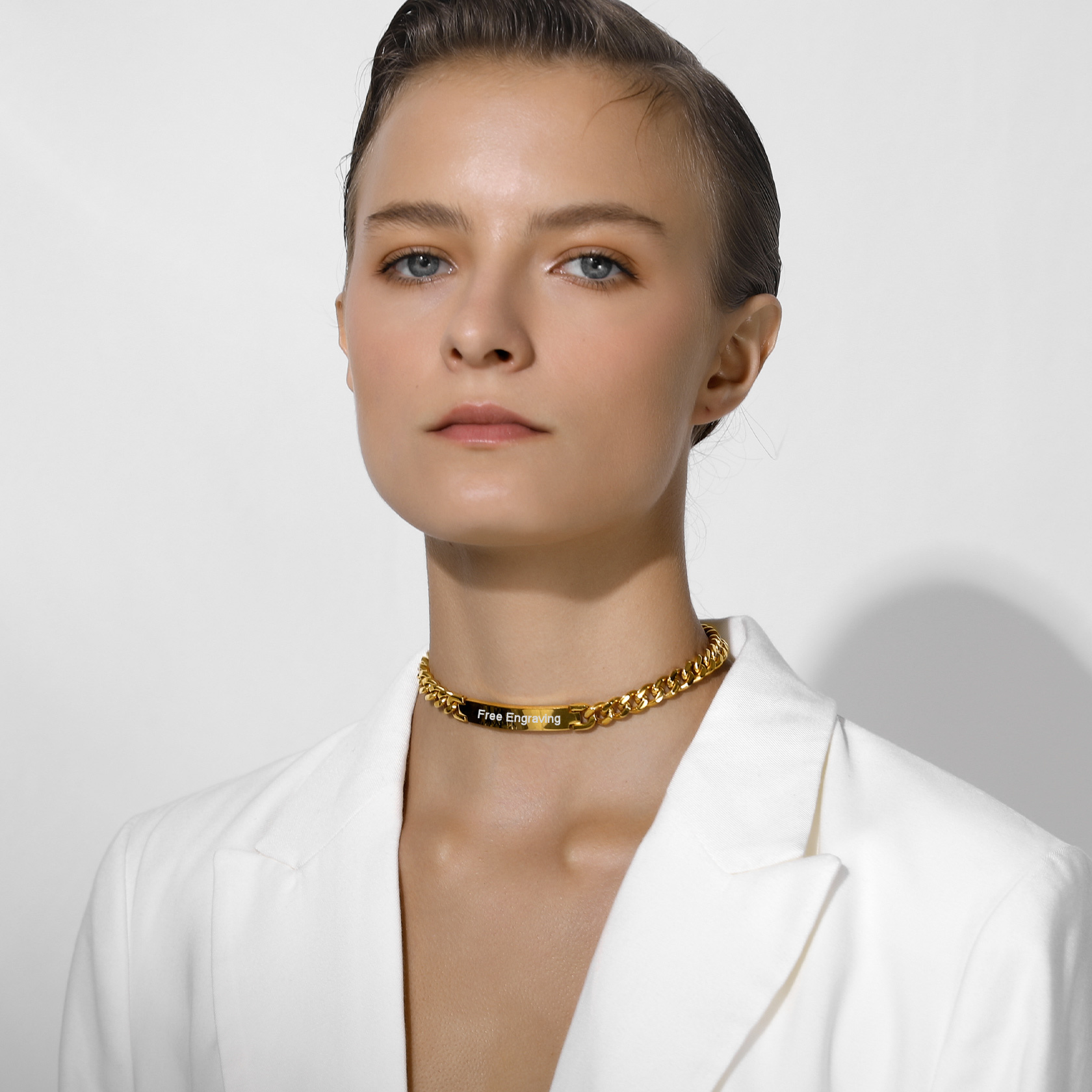 Custom Name Hip Hop Necklace with Cuban Chain model