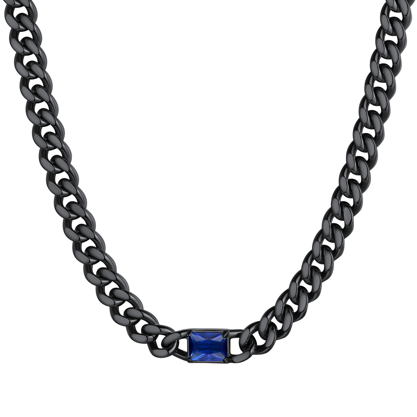Birthstone Cuban Link Choker Necklace 7MM