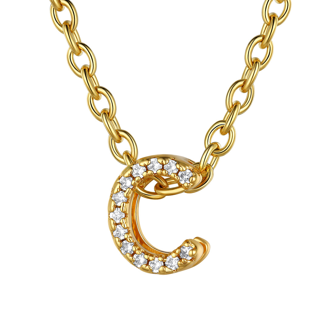 Flash Sale Cubic Zirconia Initial Necklace