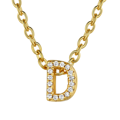 Flash Sale Cubic Zirconia Initial Necklace