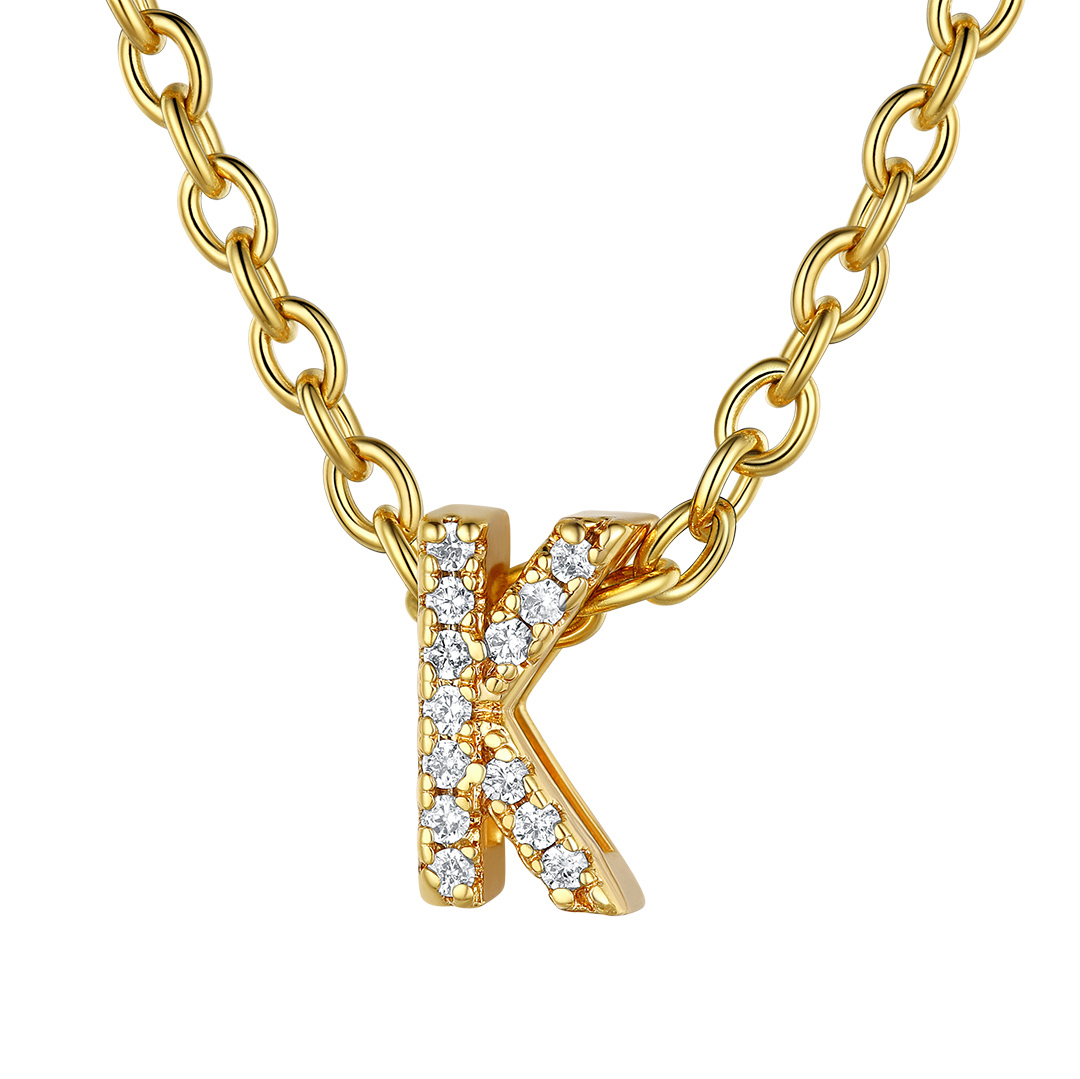 Flash Sale Cubic Zirconia Initial Necklace