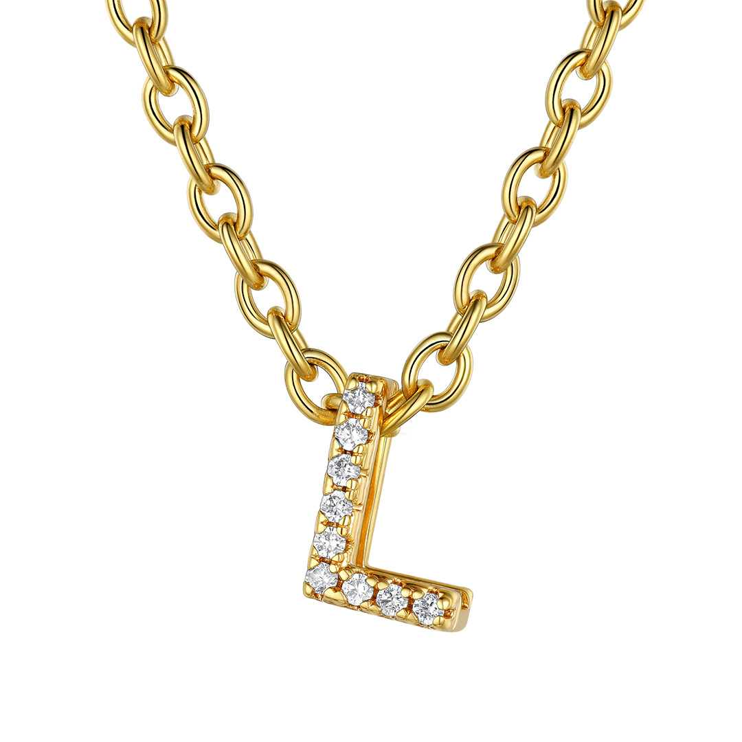 Flash Sale Cubic Zirconia Initial Necklace