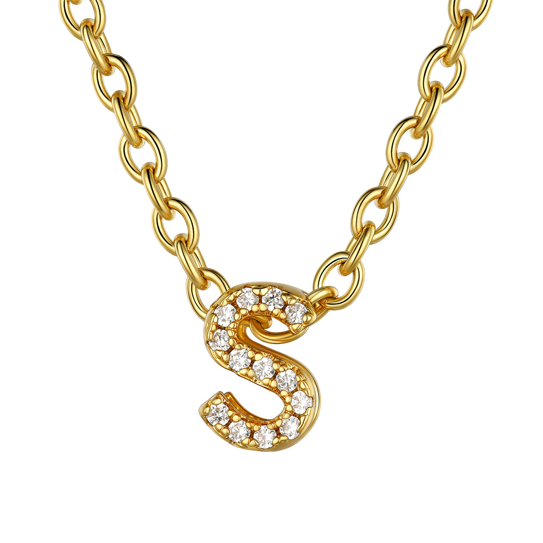 Flash Sale Cubic Zirconia Initial Necklace
