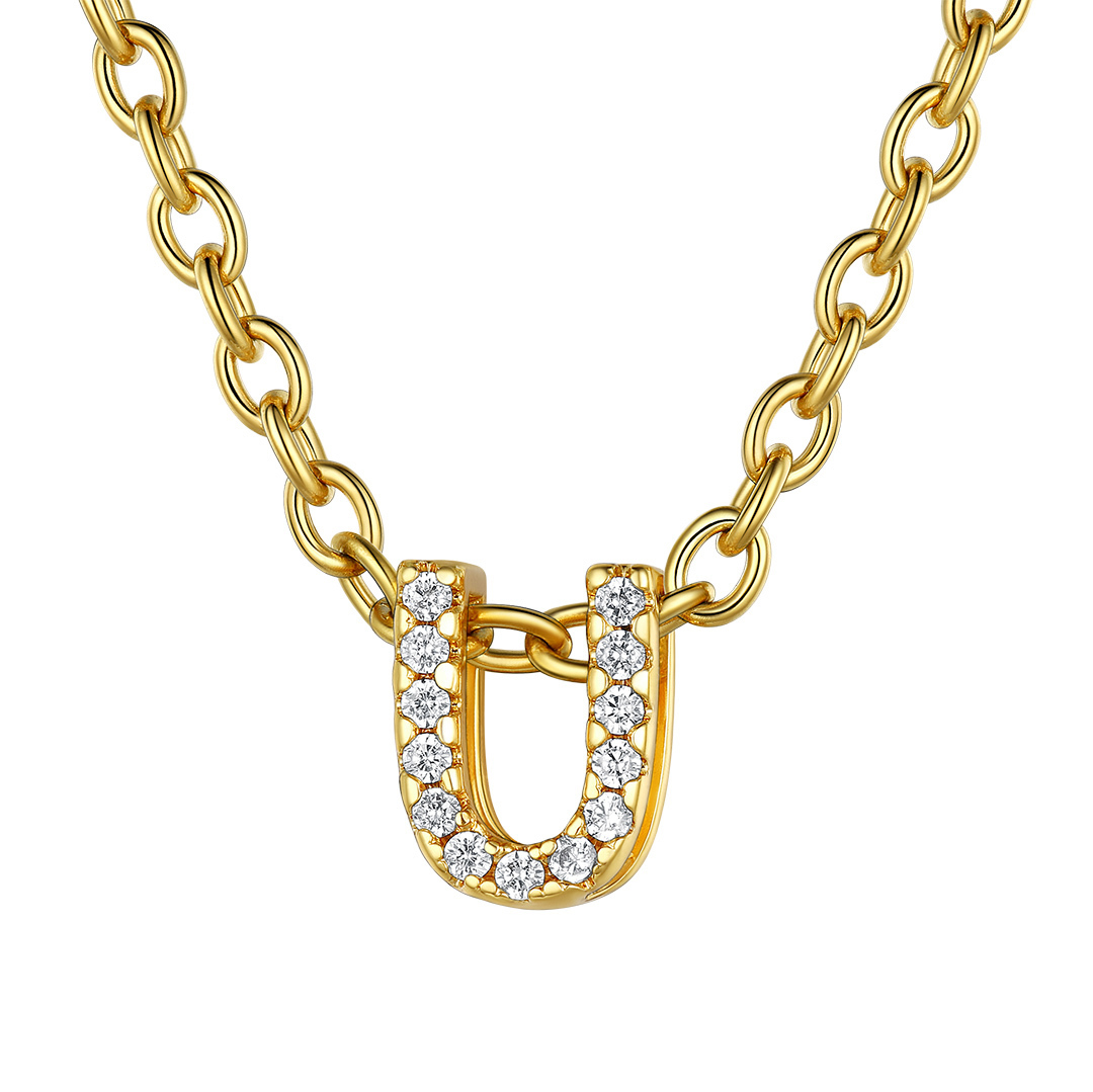 Flash Sale Cubic Zirconia Initial Necklace