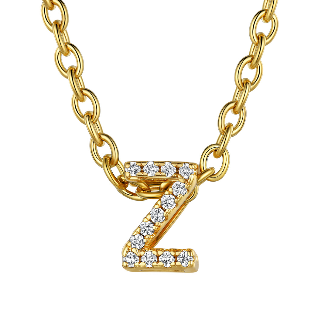 Flash Sale Cubic Zirconia Initial Necklace