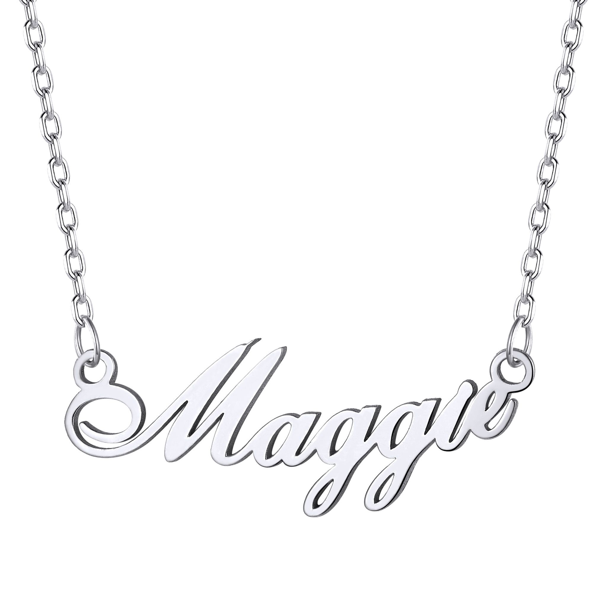 Personalized Name Choker Necklace for Women silver