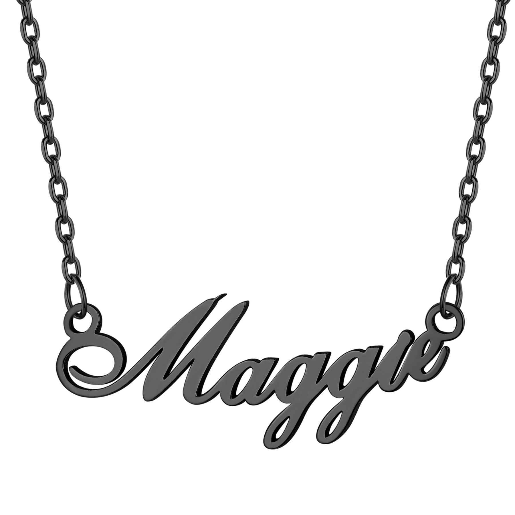 Personalized Name Choker Necklace for Women black
