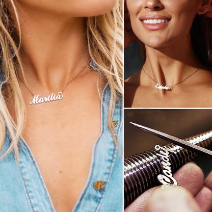 Personalized Name Choker Necklace for Women MODEL SHOW