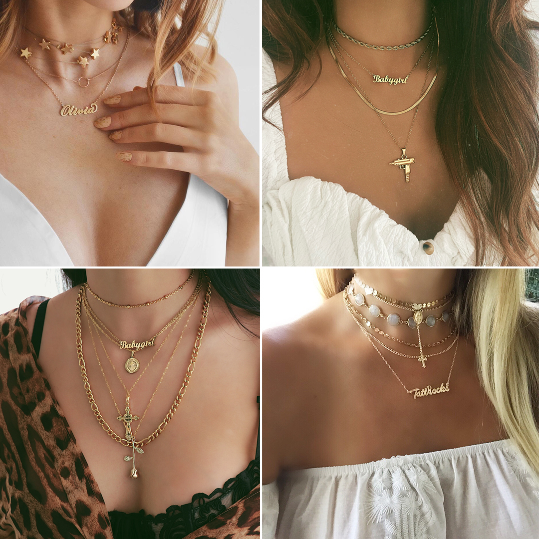 Personalized Name Necklace for Women  MODEL SHOW