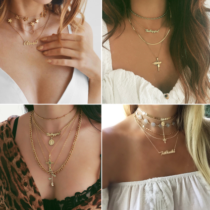 Personalized Name Necklace for Women  MODEL SHOW