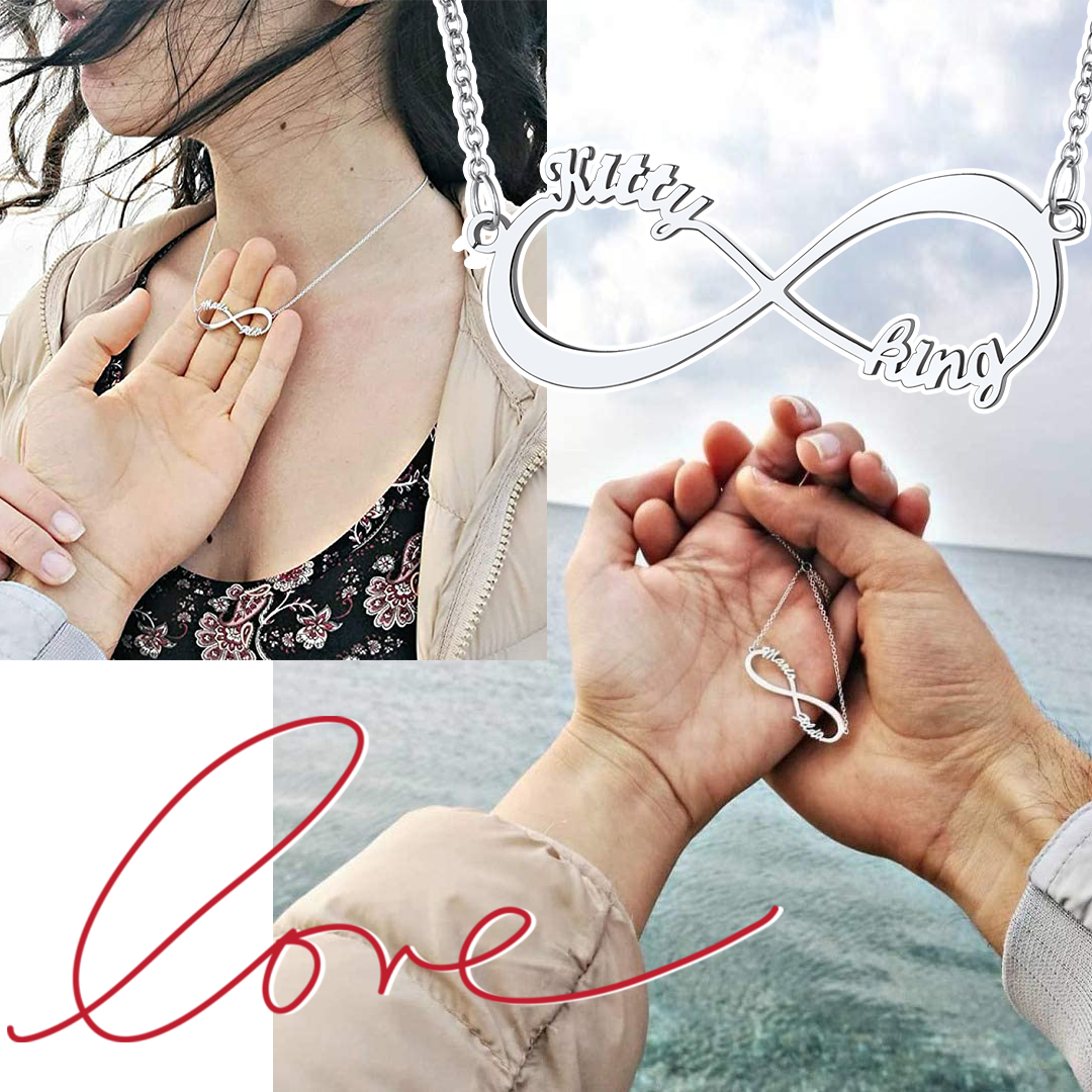 Personalized Infinity Name Necklace For lover silver
