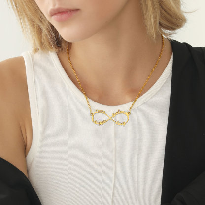 Custom Name Infinity Pendant Necklace for Women model gold