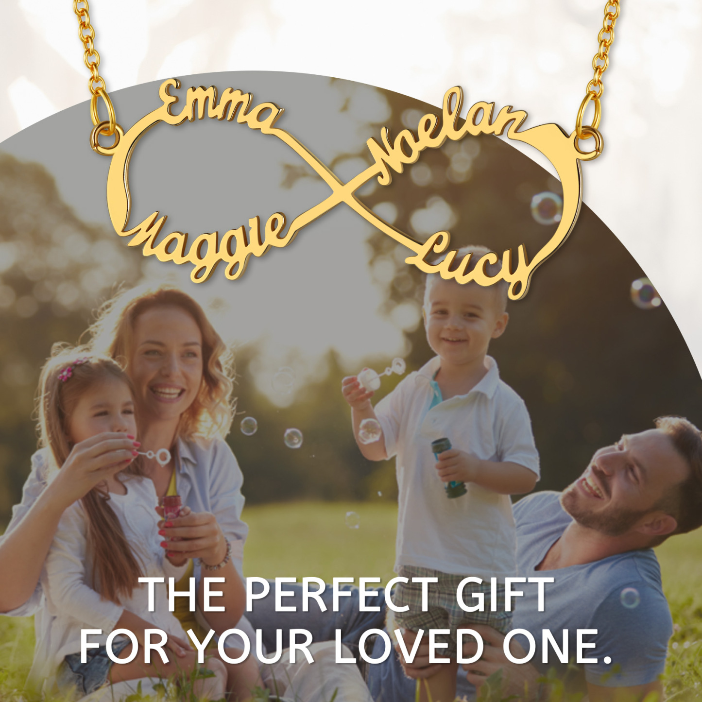 Custom Name Infinity Pendant Necklace for Women for family