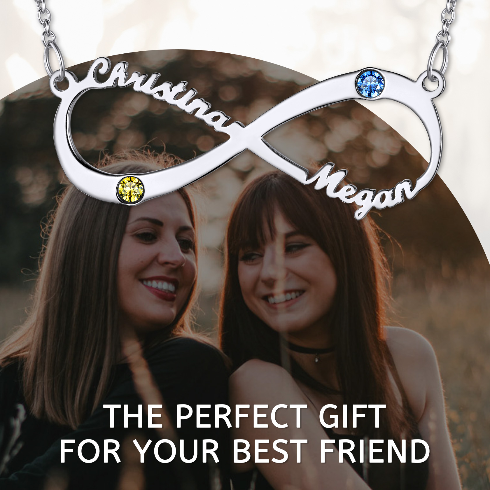 Personalized Birthstone Infinity Necklace for Women