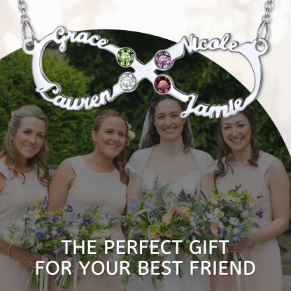 Personalized Birthstone Infinity Name Necklace for friends
