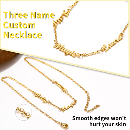 Custom 1-5 Names Choker Necklaces for Women 18k gold