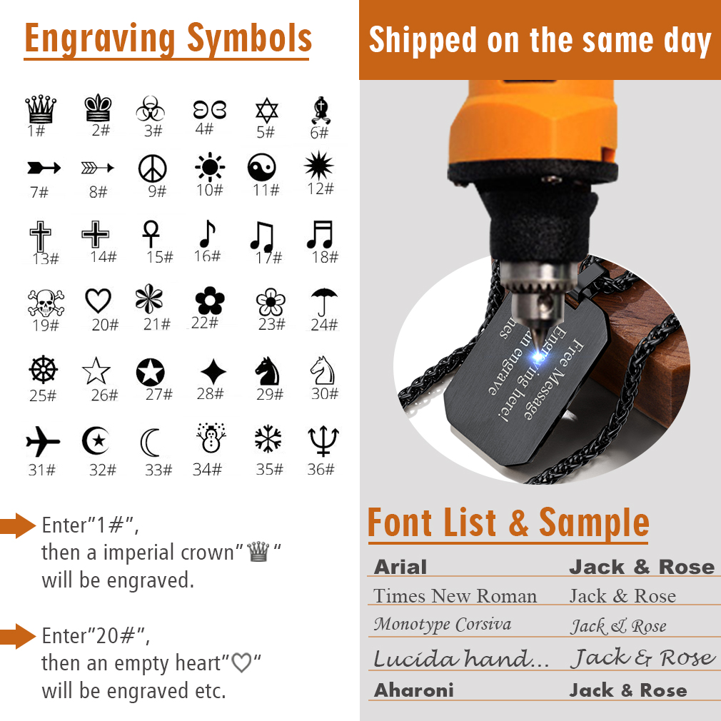 Customized Engraving Octagonal Dog Tag Necklace 