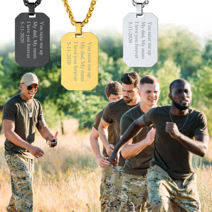 Customized Engraving Octagonal Dog Tag Necklace 