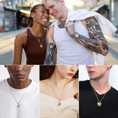  Custom Photo Heart Necklace for Wome