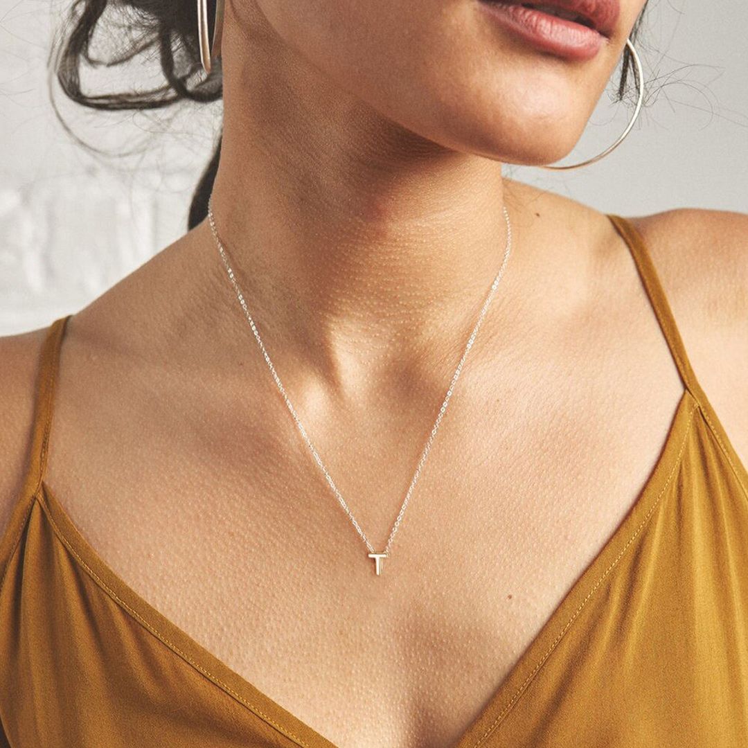 925 Sterling Silver A-Z Initial Necklace For Women