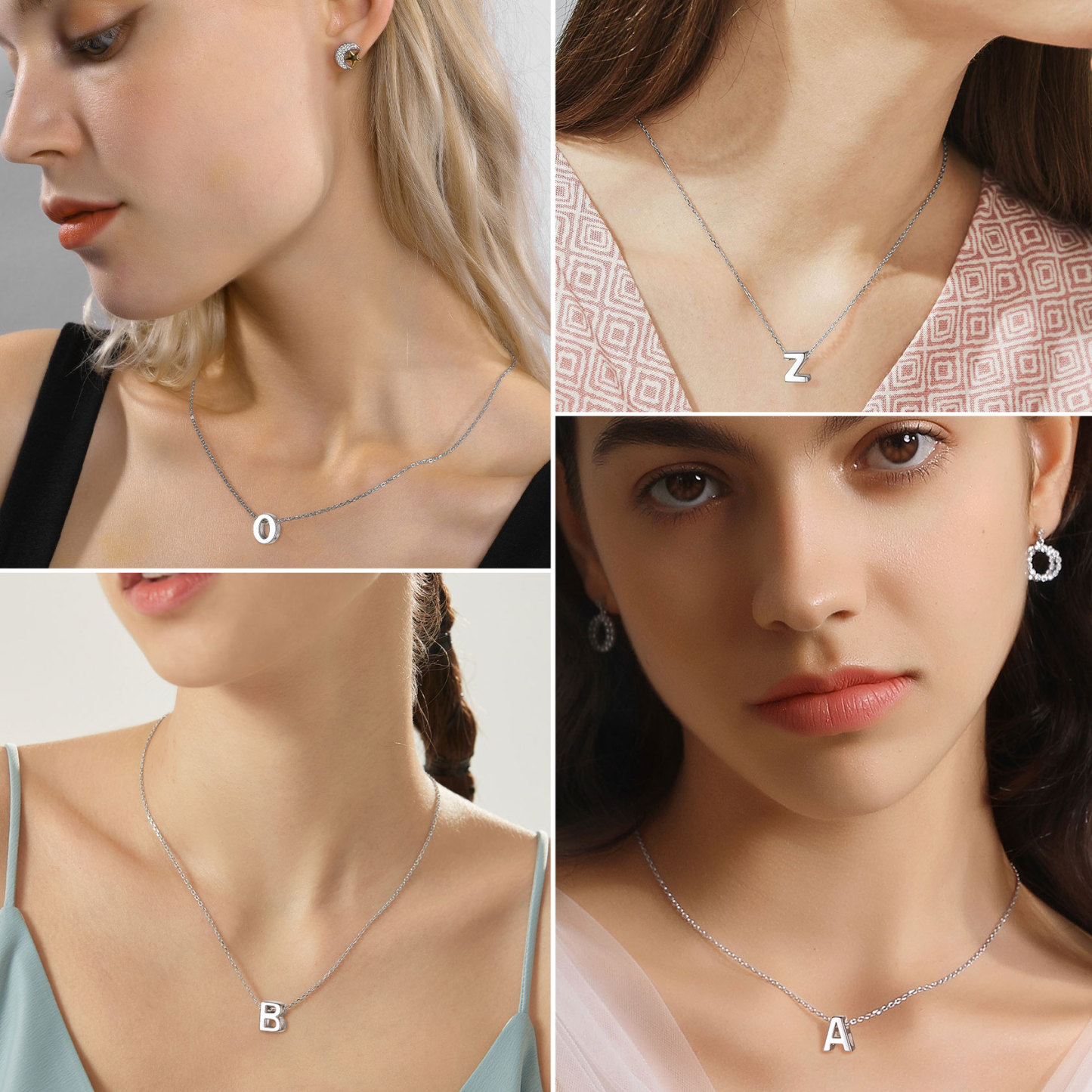 925 Sterling Silver A-Z Initial Necklace For Women