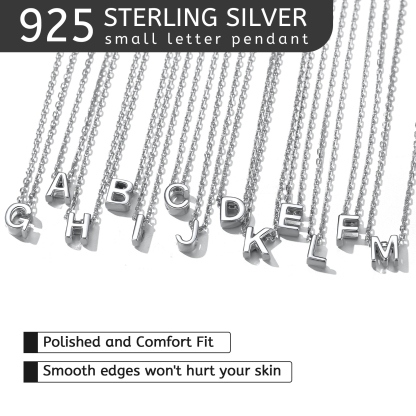 925 Sterling Silver A-Z Initial Necklace For Women