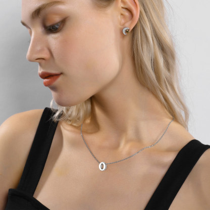 925 Sterling Silver A-Z Initial Necklace For Women