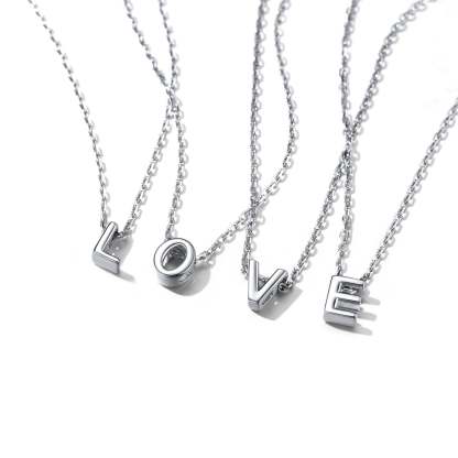 925 Sterling Silver A-Z Initial Necklace For Women