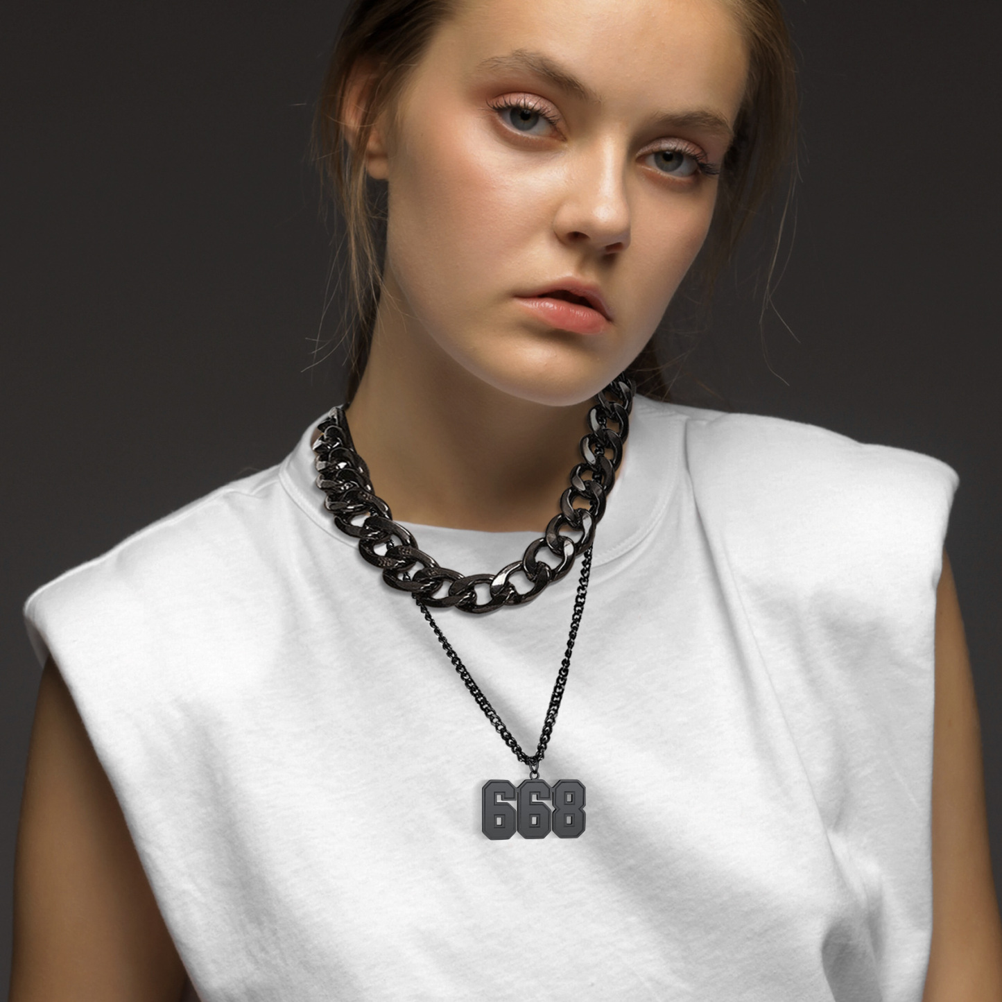 Custom Number Pendant Chain Necklace For Men