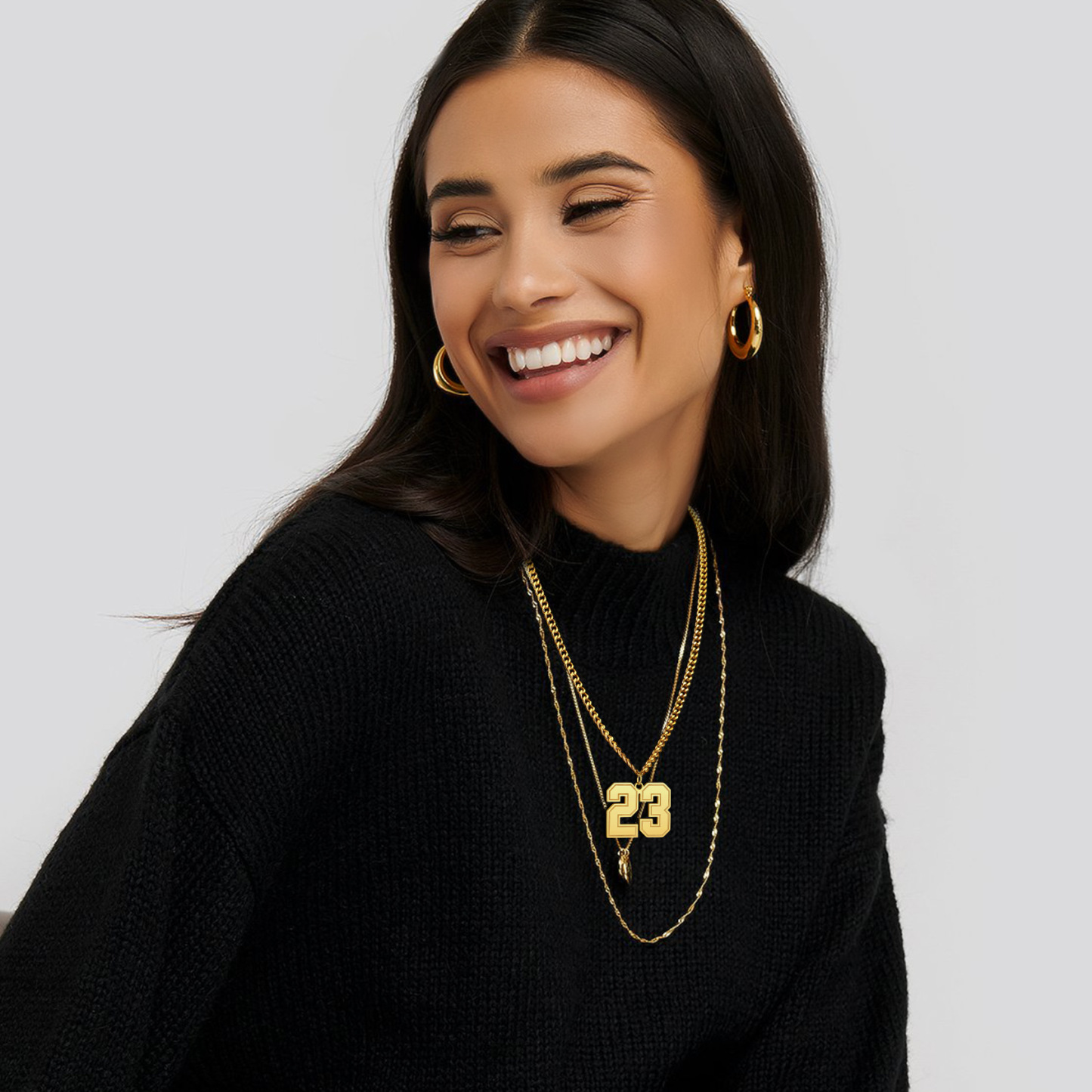 Custom Number Pendant Chain Necklace For Men