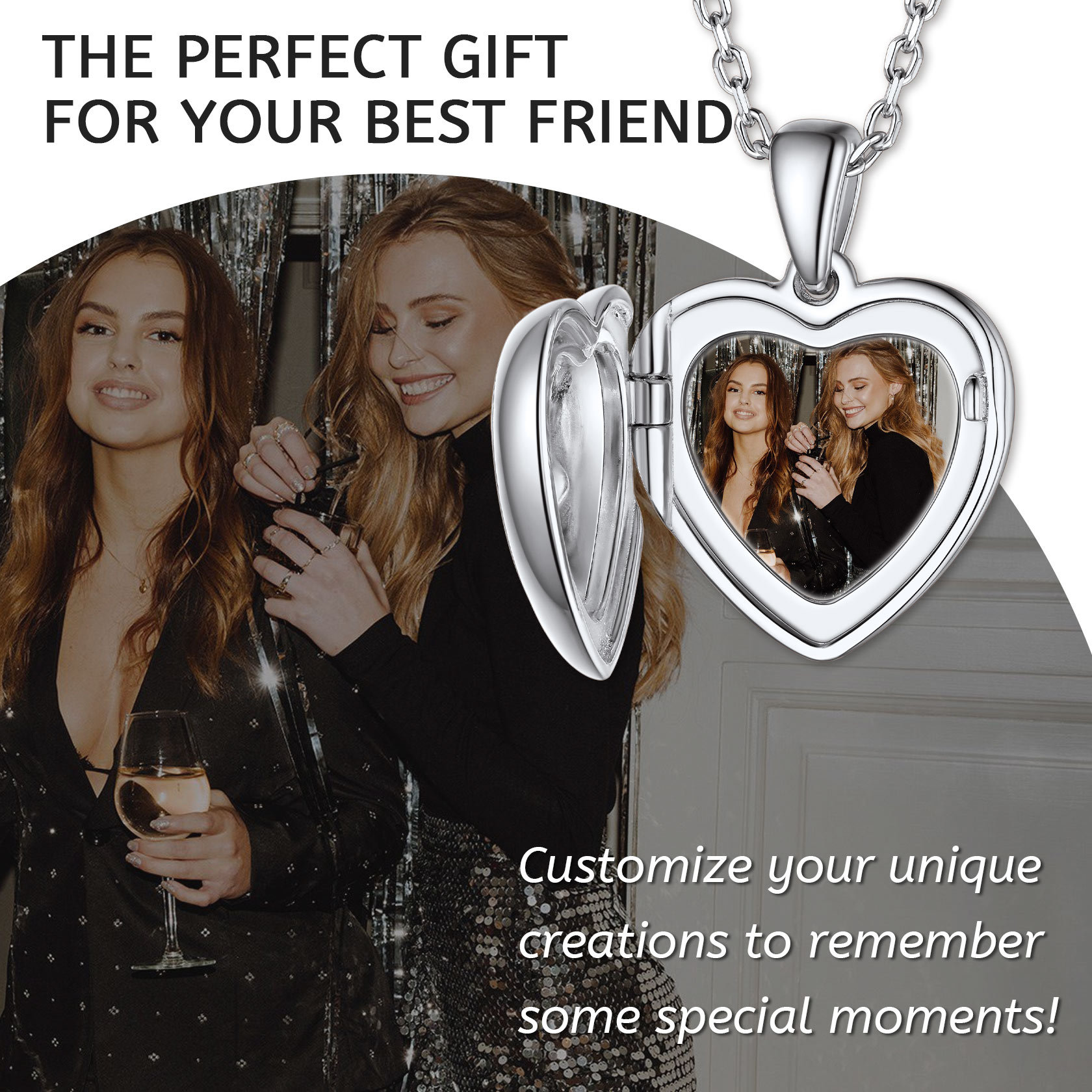 Personalized Birthstone Locket Photo Necklace for friends