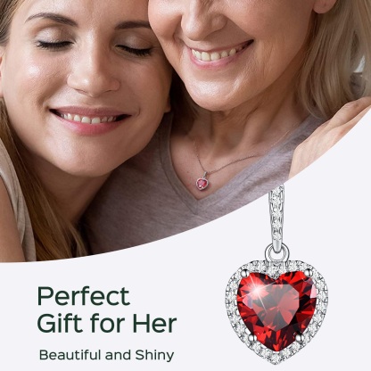 Heart Halo Created Birthstone Pendant Necklace model