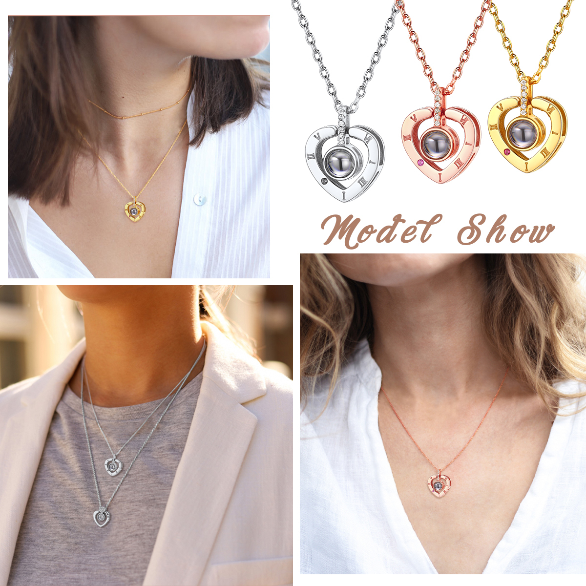 Personalized Name I Love You in 100 Languages Projection Necklace