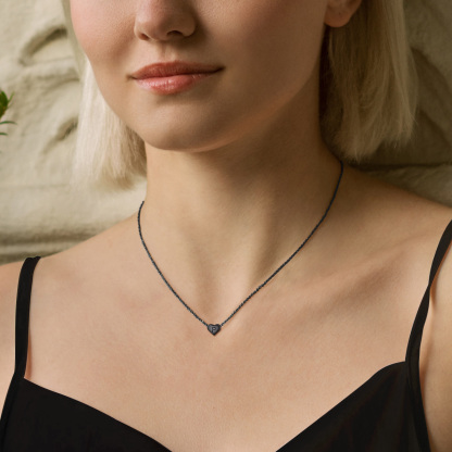  925 Sterling Silver Heart Initial Necklaces for Women Model P  