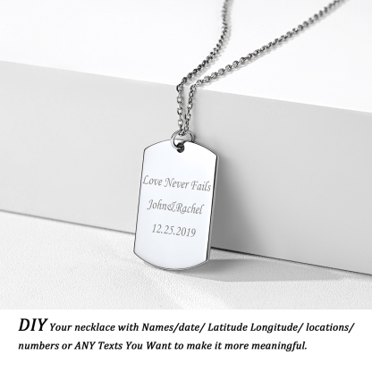 Custom Name Engraved Necklace for Men Women 