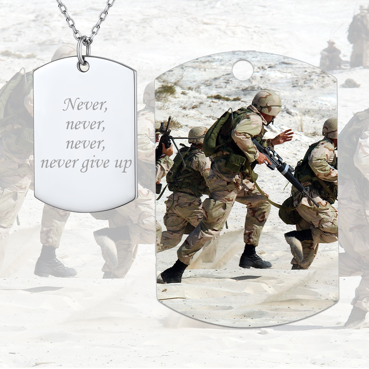 Custom Name Engraved  Pendant Necklace for Men Women