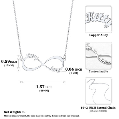 Personalized Name Infinity Pendant Necklace for Women detail