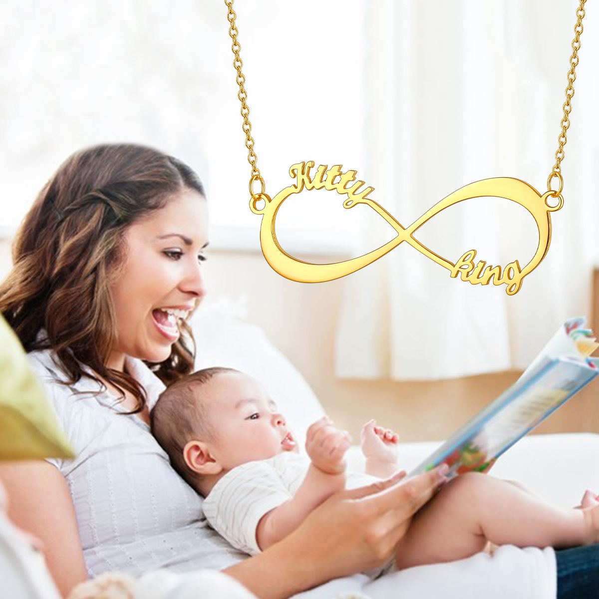 Personalized Name Infinity Pendant Necklace for Women scene