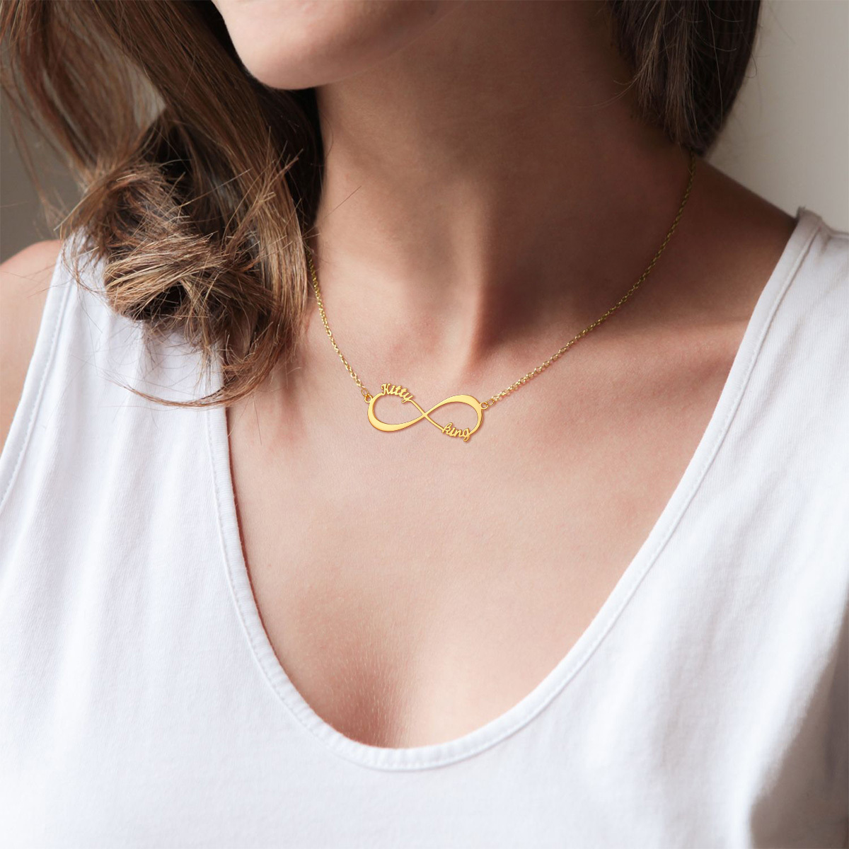 Personalized Name Infinity Pendant Necklace model