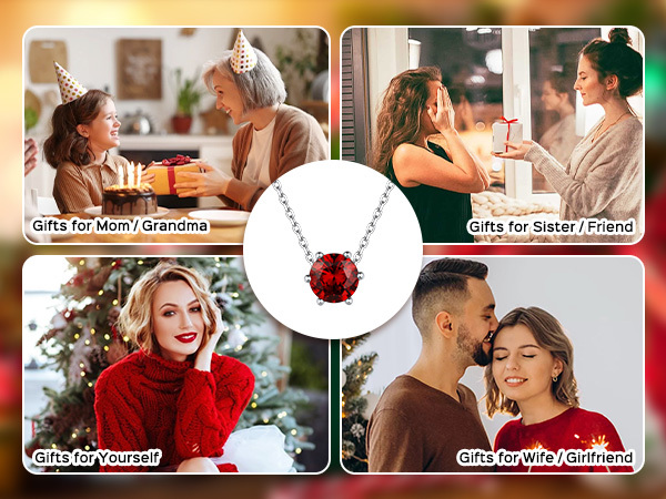 Sterling Silver Round Cut Created Birthstone Pendant Necklace